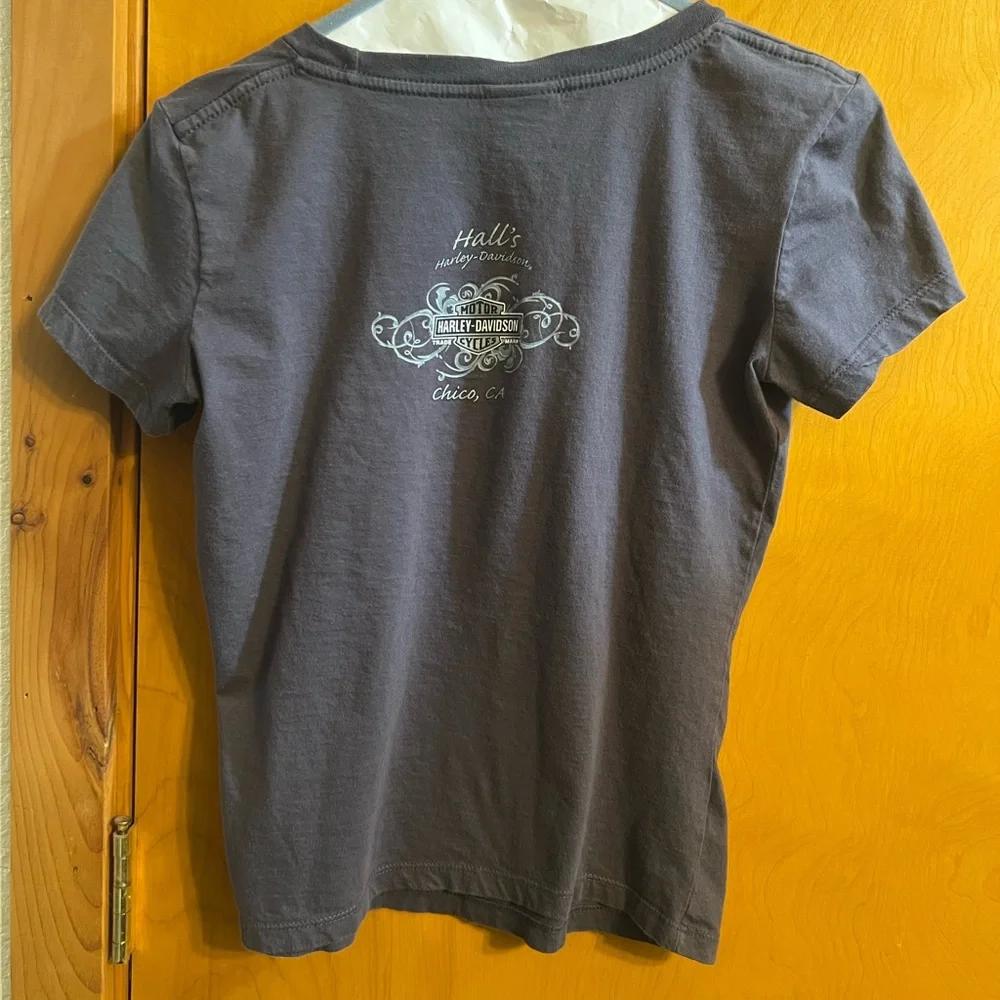 Harley- Davidson women’s T-Shirt Skull Rhinestones - Picture 2 of 3
